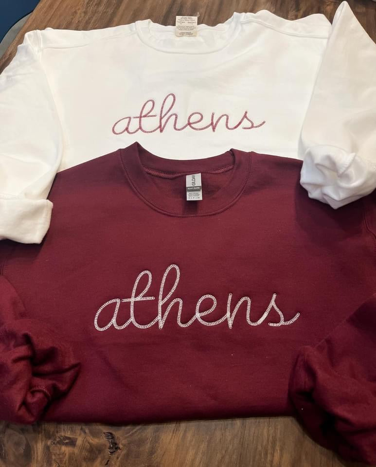 Embroidered Spirit Maroon Sweatshirt - Athens