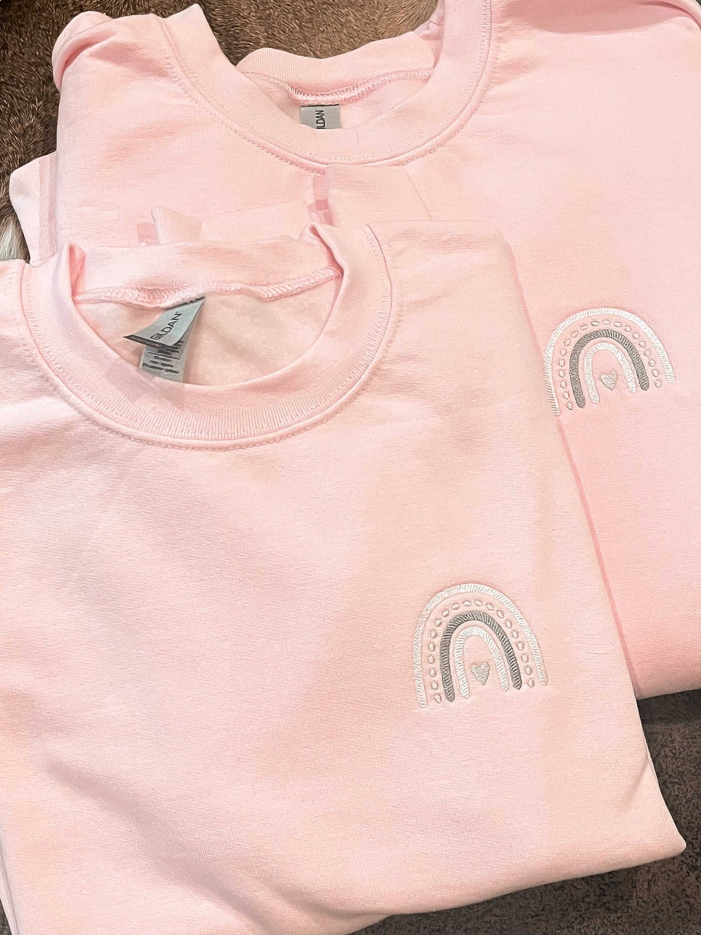 Embroidered Rainbow Breast Cancer Awareness Sweatshirt